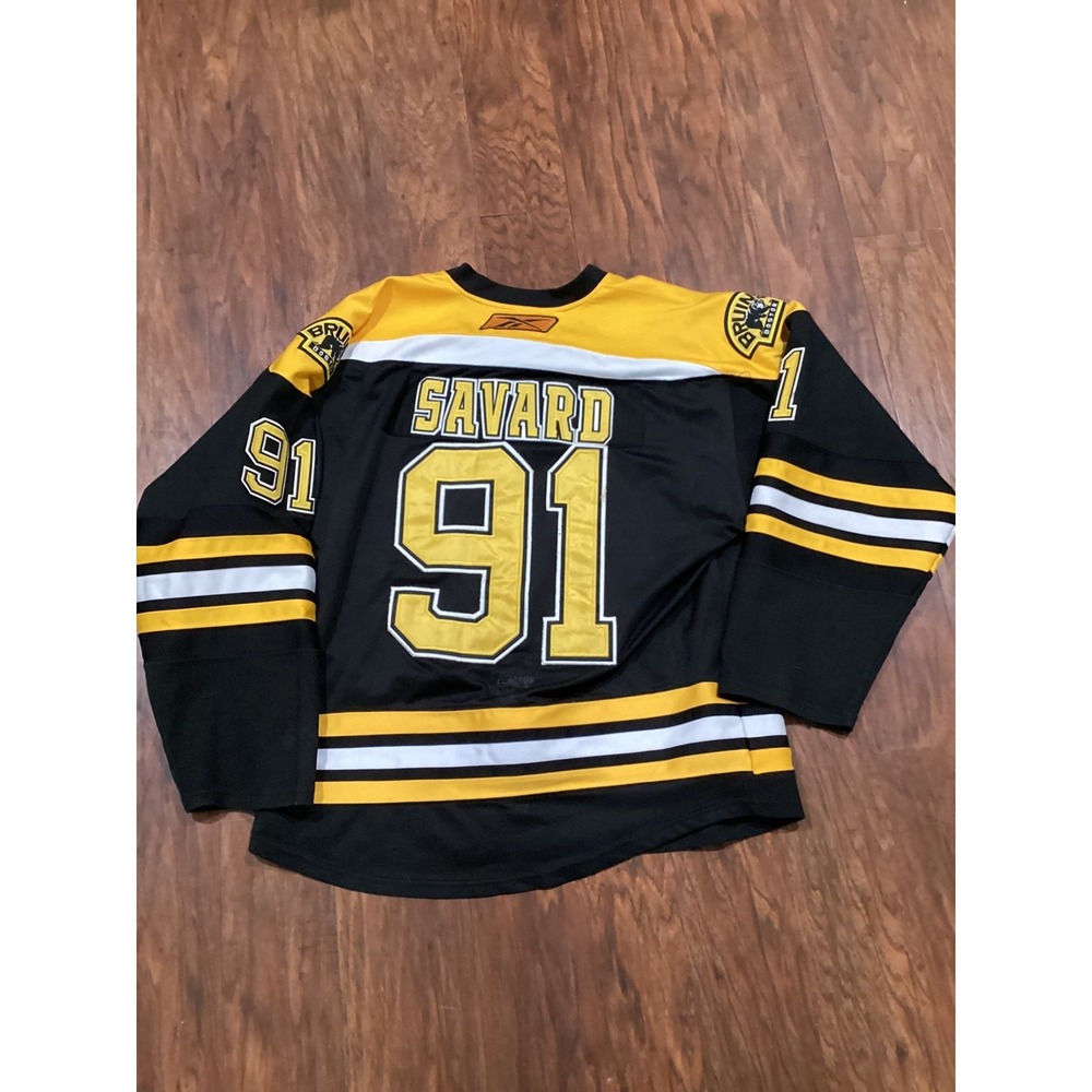 Reebok CCM MARC SAVARD No. 91 BOSTON BRUINS 50 Hockey Jersey w/ Ties